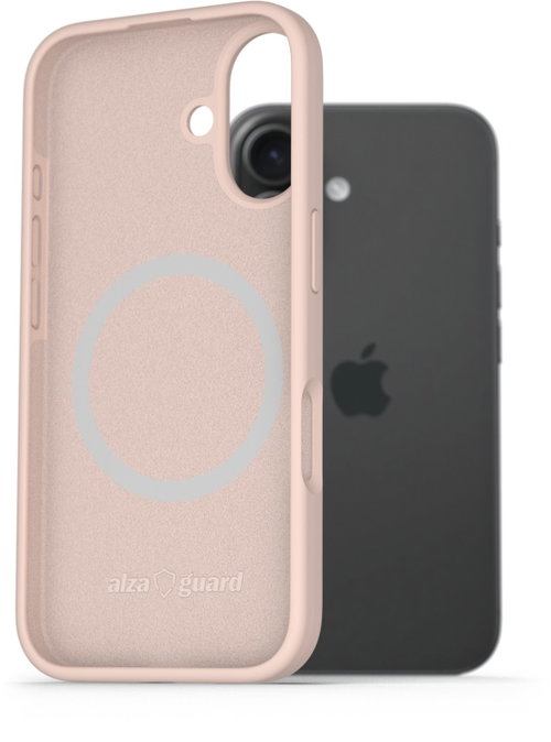 AlzaGuard Silicone Case Compatible with Magsafe for iPhone 16 pink - Phone Cover - Main image
